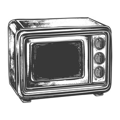 microwave with engraving style black color only