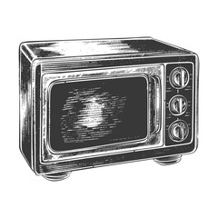 microwave with engraving style black color only