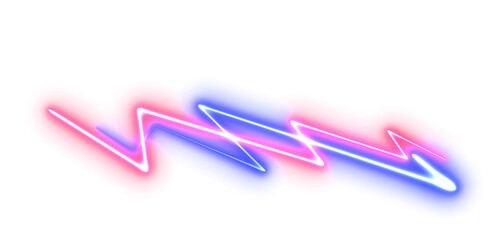 Abstract neon laser line zigzag retro style 80s