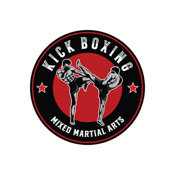 Kick Boxing and Mixed Martial arts Logo Vector