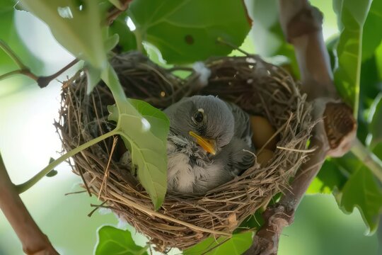 mother bird incubating eggs in heartshaped nest timelapse nature footage