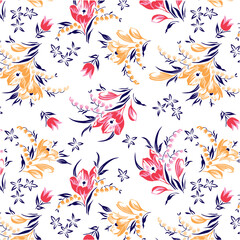 Decorative panicles colorful flowers pattern