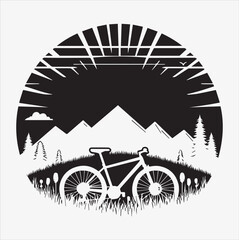 t-shirt design bicycle silhouette art illustration © Faysal Design House