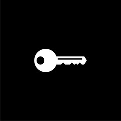 Key Icon simple isolated on black background