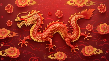 Illustration design Chinese banner, Happy New Year