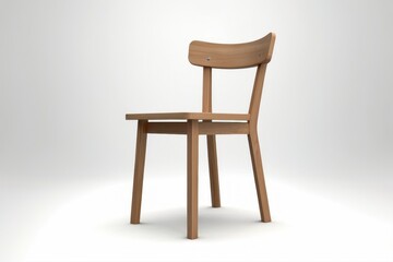 Modern Wooden Chair on White Background