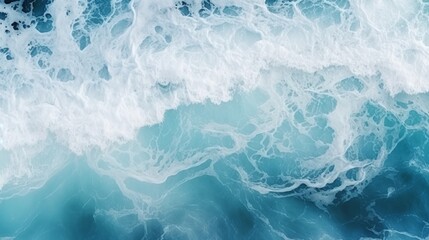 Obraz premium Aerial view of the swirling waves of the river and the sea merging during high tide