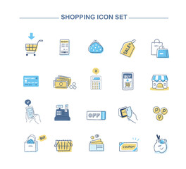 ショッピング・支払いイメージ　アイコンセット