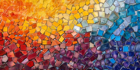 Abstract mosaic of warm and cool tones, rainbow colors, gay, pride month, parade wall, HD wallpapers, backgrounds, generated by AI. Abstract Art Celebrating LGBTQ+ Pride Month and Diversity

