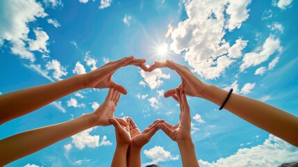 The hands forming heart