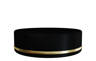 3d gold black stage podium.