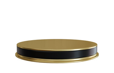 3d gold black stage podium.