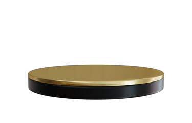 3d gold black stage podium.