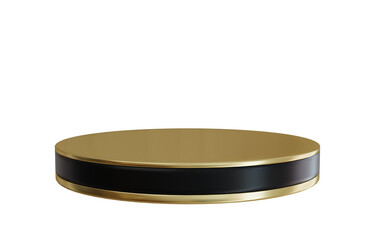 3d gold black stage podium.