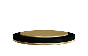3d gold black stage podium.