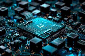 Obraz premium AI Technology in Modern Electronics, Advanced Digital Innovation