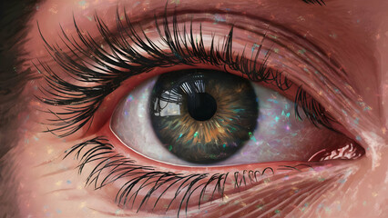 Exquisite Lashwork A Detailed Sketch of Hypnotic Eyes