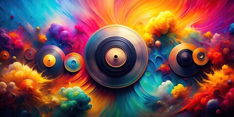 Colorful abstract music album cover design for electronic, pop, and ambient genres , music, album, cover, vinyl, CD, DVD