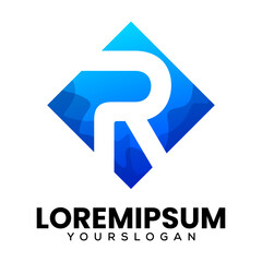 Letter R initials creative logo design