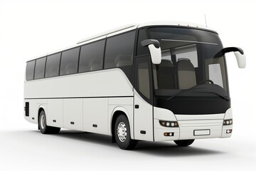 Luxury coach bus on a white backdrop