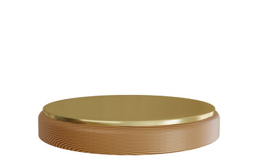 3d gold wooden stage podium.