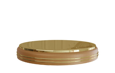 3d gold wooden stage podium.