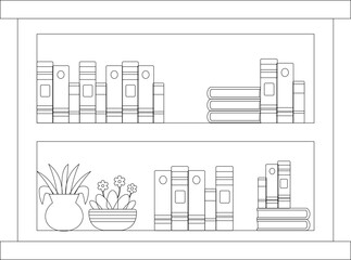 Library Wooden Book Shelf Outline