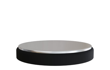 3d silver black stage podium.