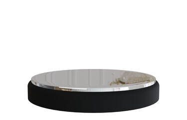 3d silver black stage podium.