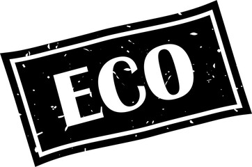 Eco square grunge stamp, Png vector illustration