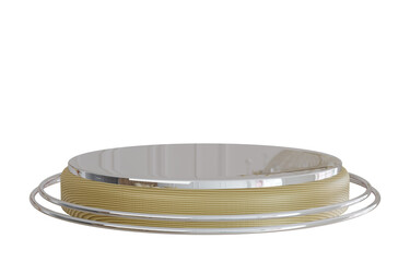 3d silver wooden stage podium.