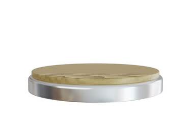 3d silver wooden stage podium.