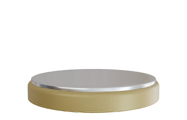 3d silver wooden stage podium.