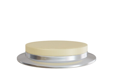 3d silver wooden stage podium.