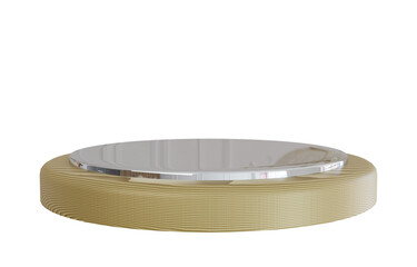 3d silver wooden stage podium.