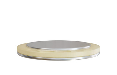 3d silver wooden stage podium.