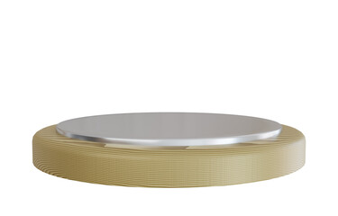 3d silver wooden stage podium.