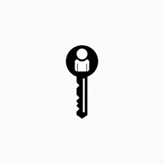 Key Person  icon symbol in outline style  isolated on white background