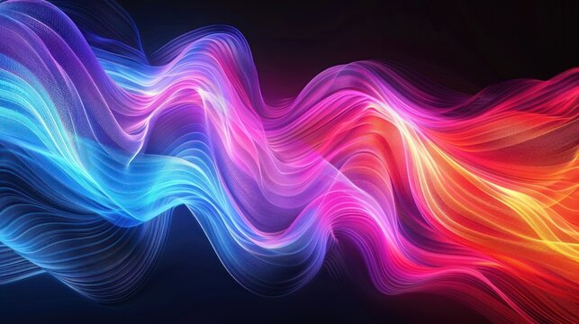 Illustrate the concept of creativity and innovation with a image of a vibrant color gradient wave background, ready to be customized for banner designs. 