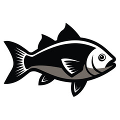 Solid color Freshwater Drum animal vector design