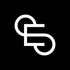 Letter ES or SE creative line monogram logo design