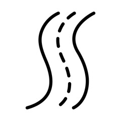 Road line icon. Way icon. Road icon isolated on white background. Transparent background, minimalist symbol. Vector images