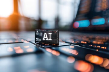 AI Chip on Circuit Board, Modern Computing, Digital Innovation, Advanced Technology, High Tech Electronics