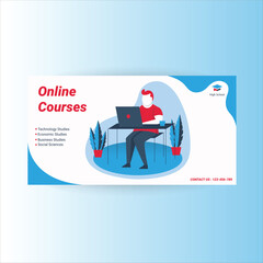 Flat minimal  Online Courses social media post template