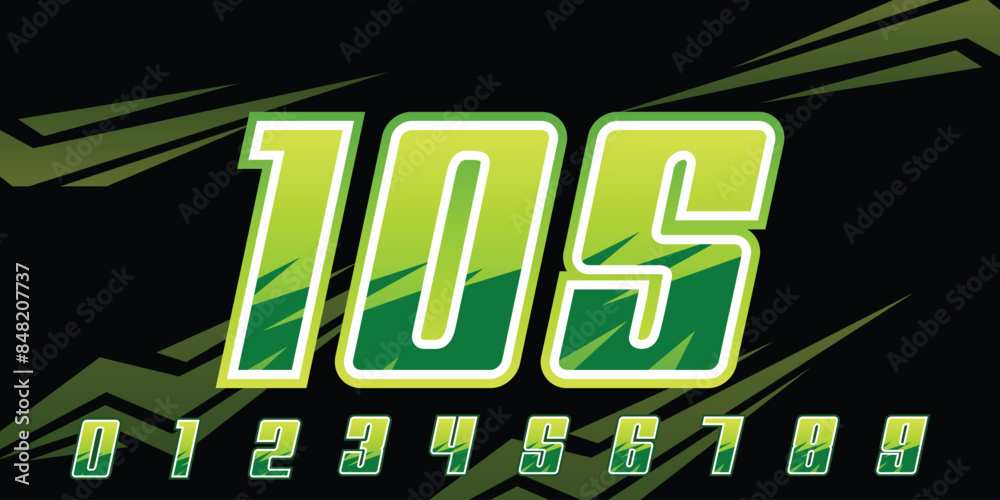 Wall mural racing number 105 logo design, with gradient light green for racing, motorsport and racing jerseys