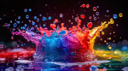 Sparkling Light Design: An Artful Paint Splash Colourful 8K Desktop Wallpaper- 