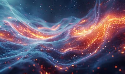 Fototapeta premium Data Nebula Drifting Through the Futuristic Wave of Information