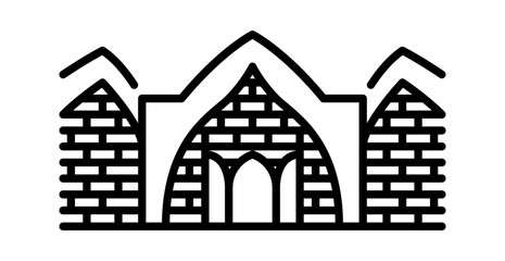 Hotel de Glace, Canada landmark icon. Suitable use for travel, holiday, app, website, infographic and more.