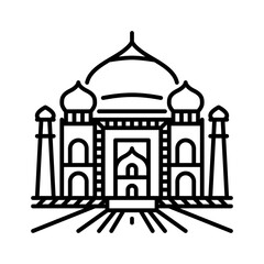 Taj Mahal, India landmark icon. Suitable use for travel, holiday, app, website, infographic and more.