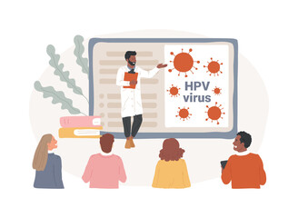 HPV education programs isolated concept vector illustration.